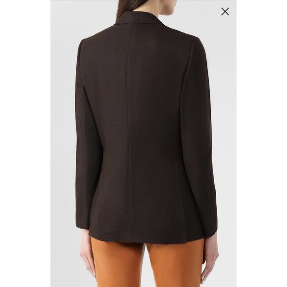 Burberry Runway Size 6 Wool Brown Blazer Jacket Silk Scarf Detail NWT $2,550 - Picture 9 of 14